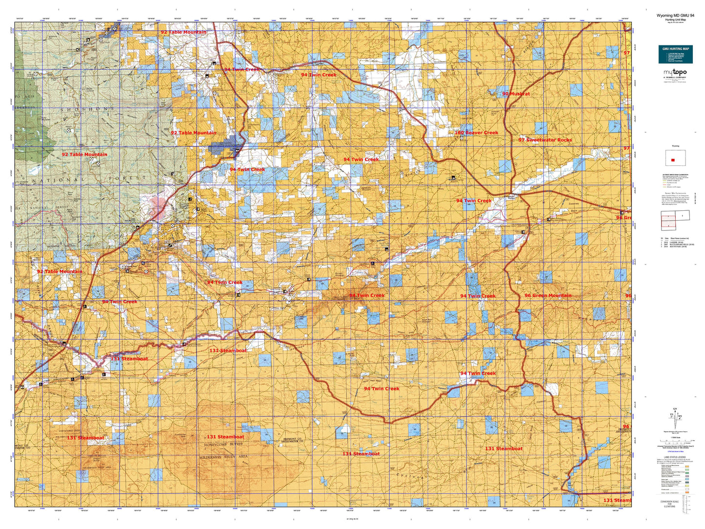 Wyoming Mule Deer GMU 94 Map Image