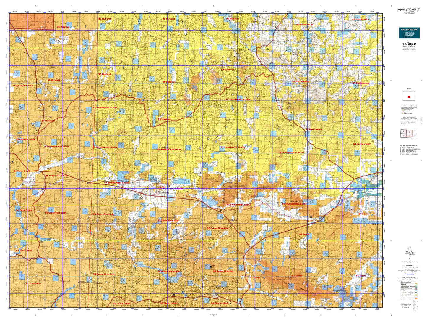 Wyoming Mule Deer GMU 97 Map Image