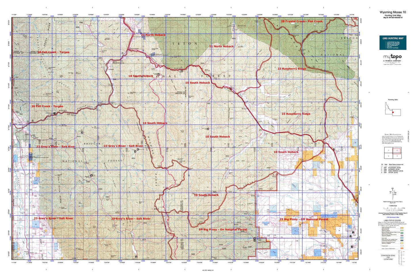 Wyoming Moose 10 Map Image