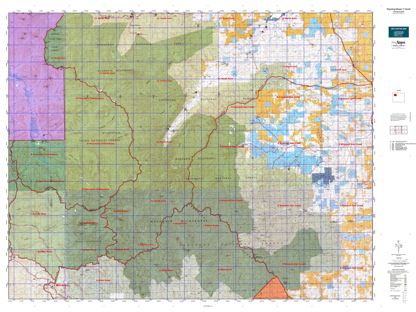 Wyoming Moose 11 South Map Image