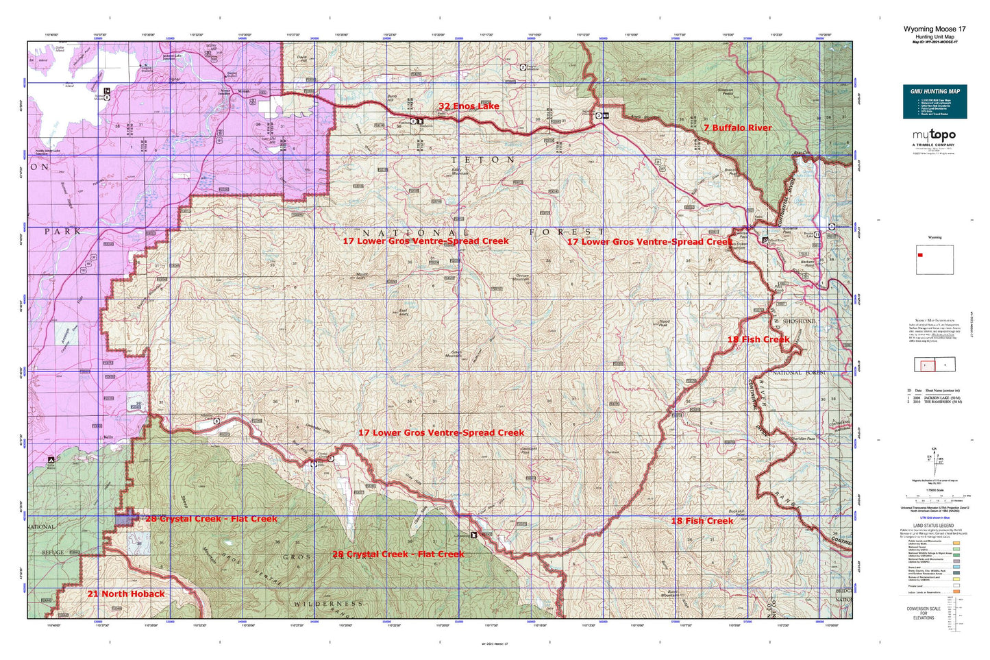 Wyoming Moose 17 Map Image