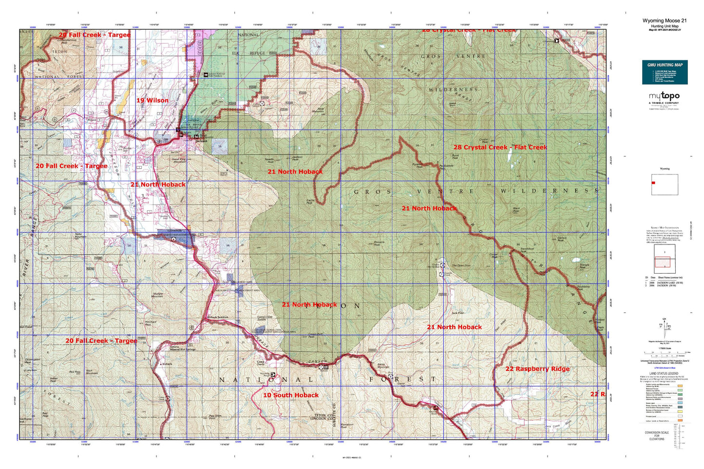 Wyoming Moose 21 Map Image