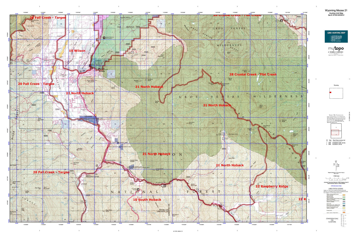 Wyoming Moose 21 Map Image
