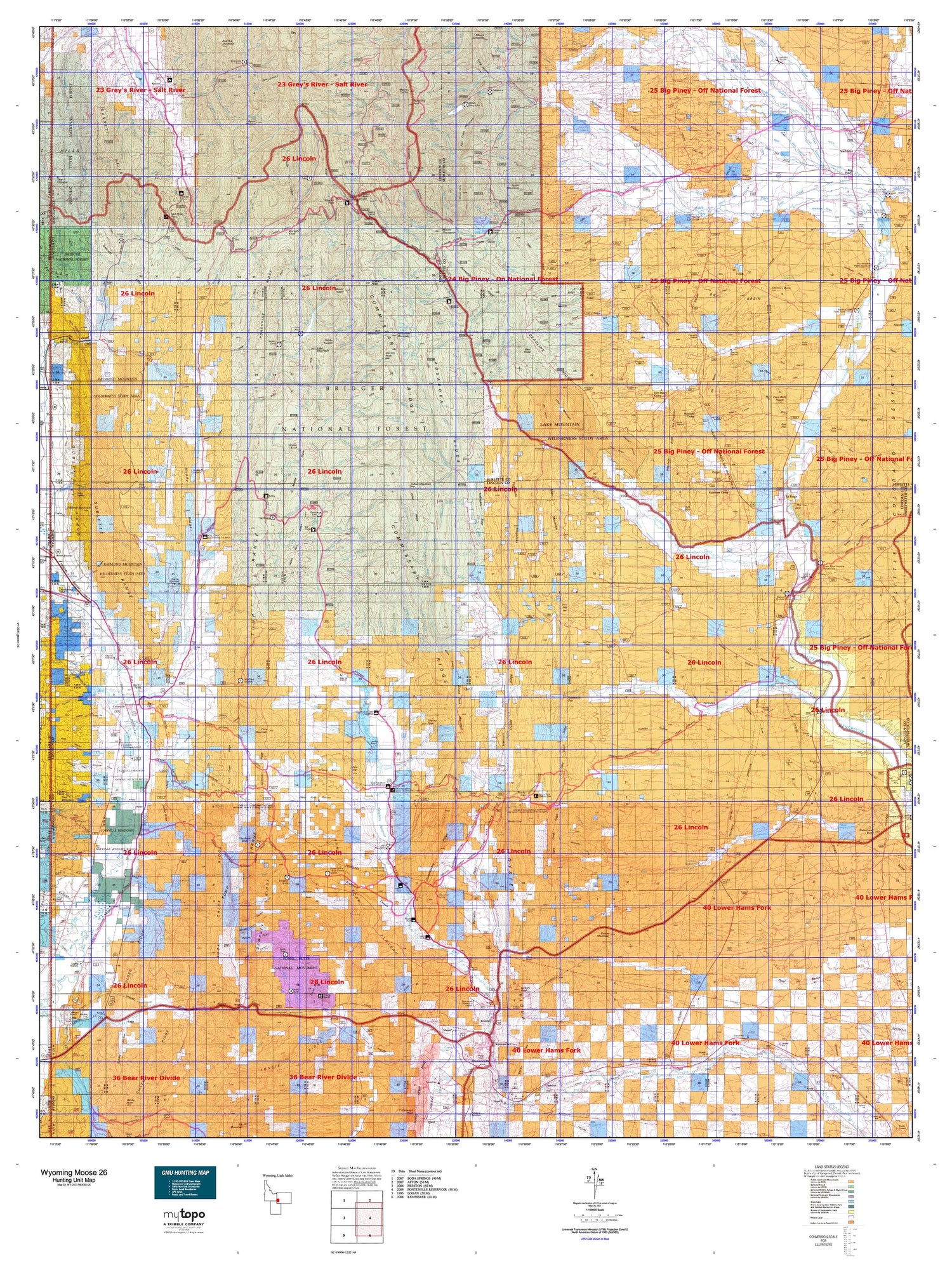 Wyoming Moose 26 Map Image