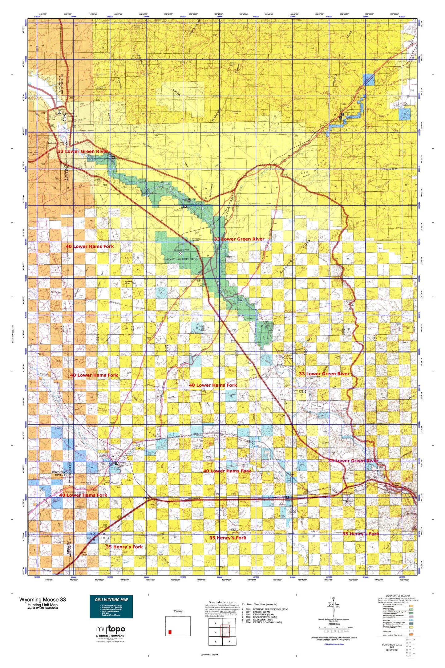 Wyoming Moose 33 Map Image