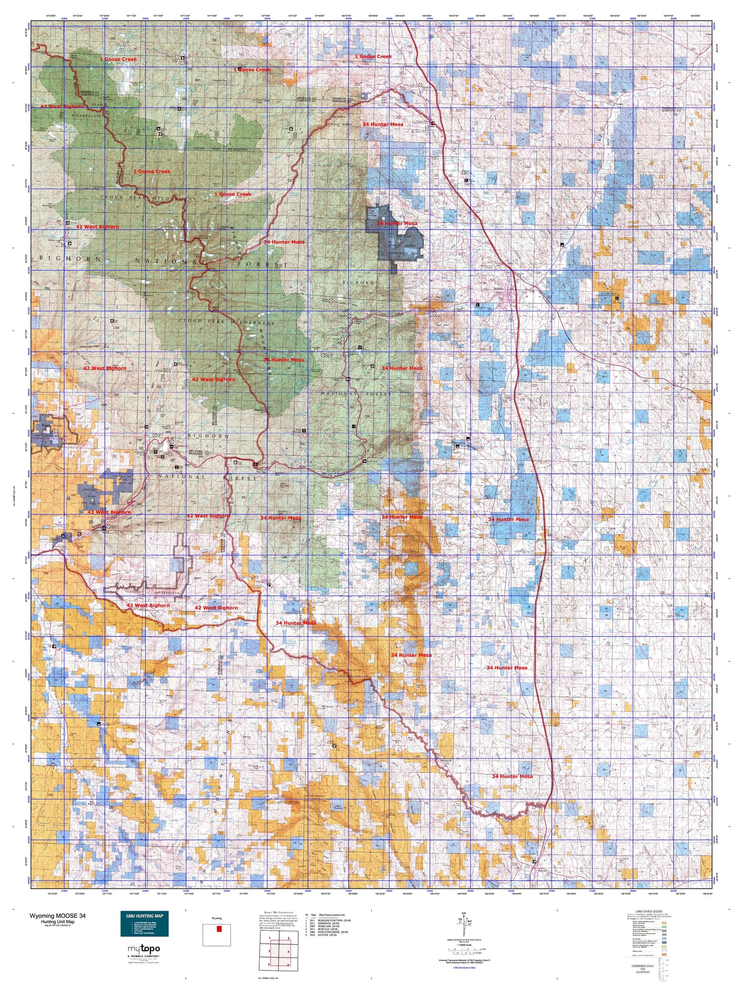 Wyoming Moose 34 Map Image
