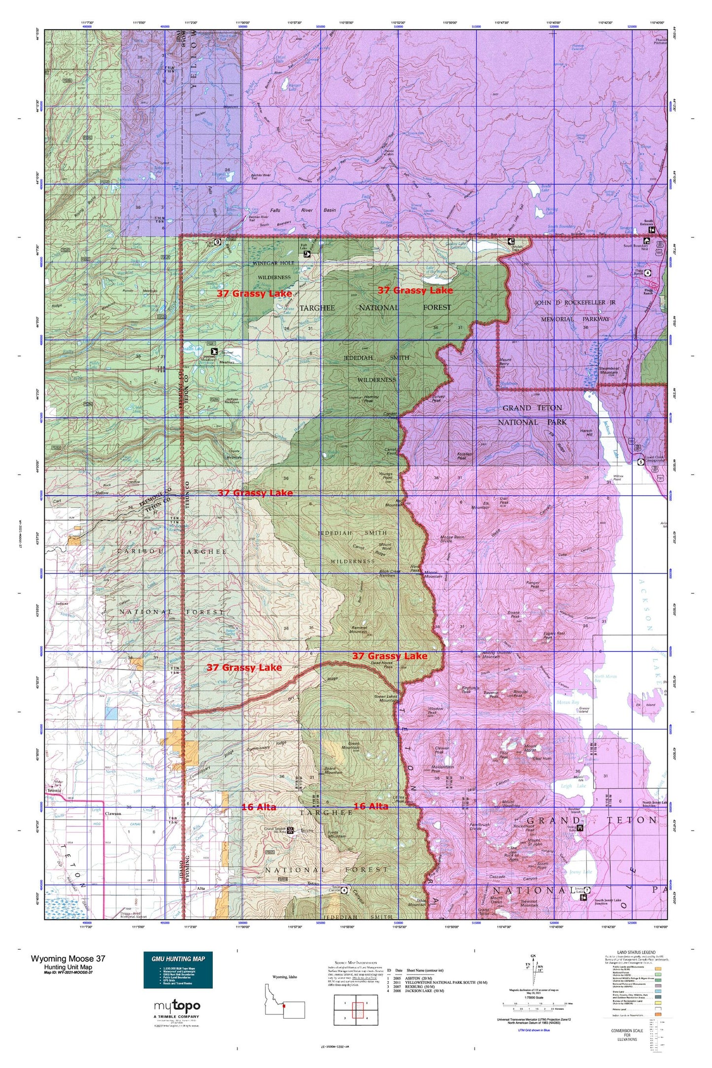 Wyoming Moose 37 Map Image