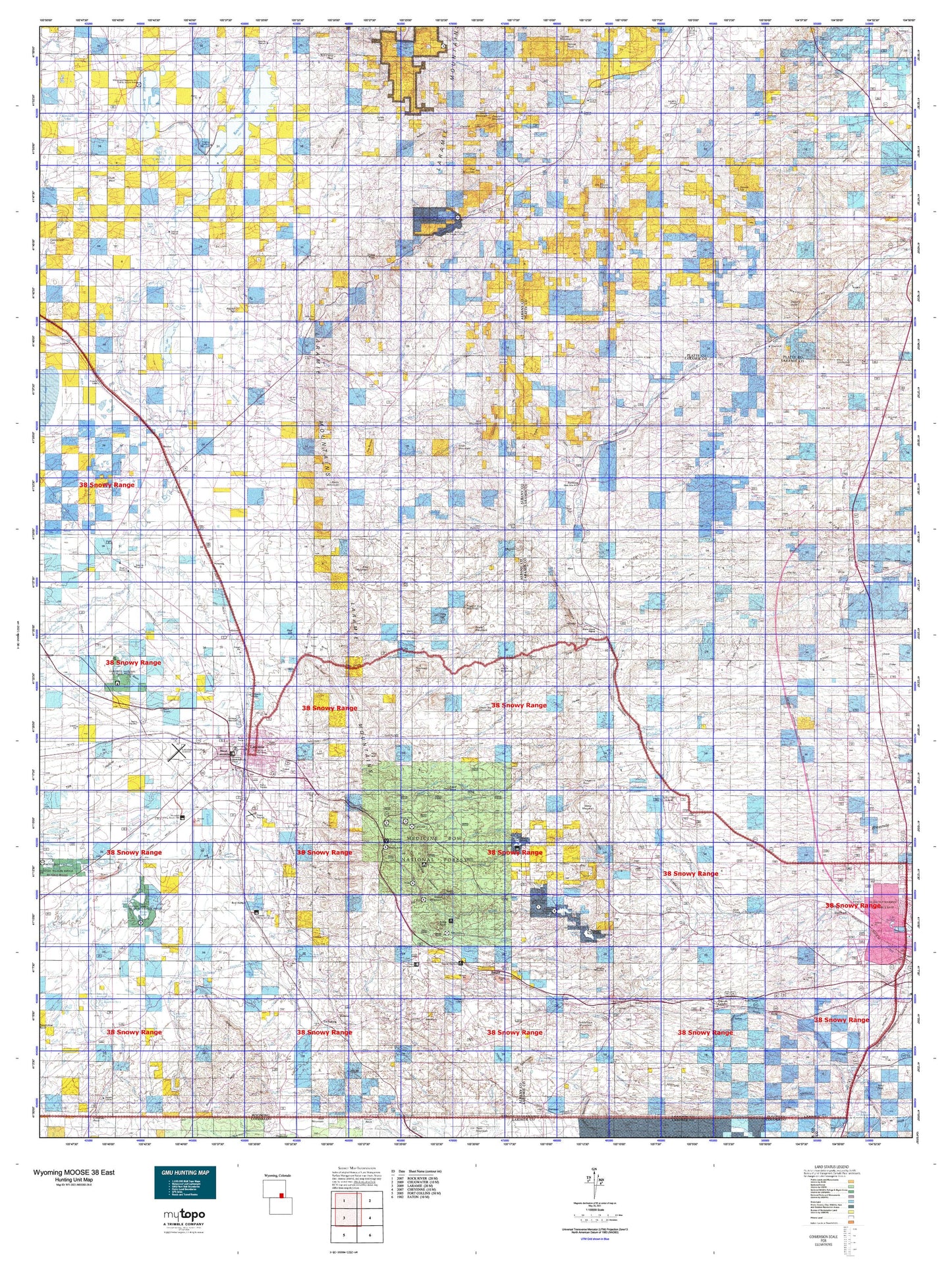 Wyoming Moose 38 East Map Image