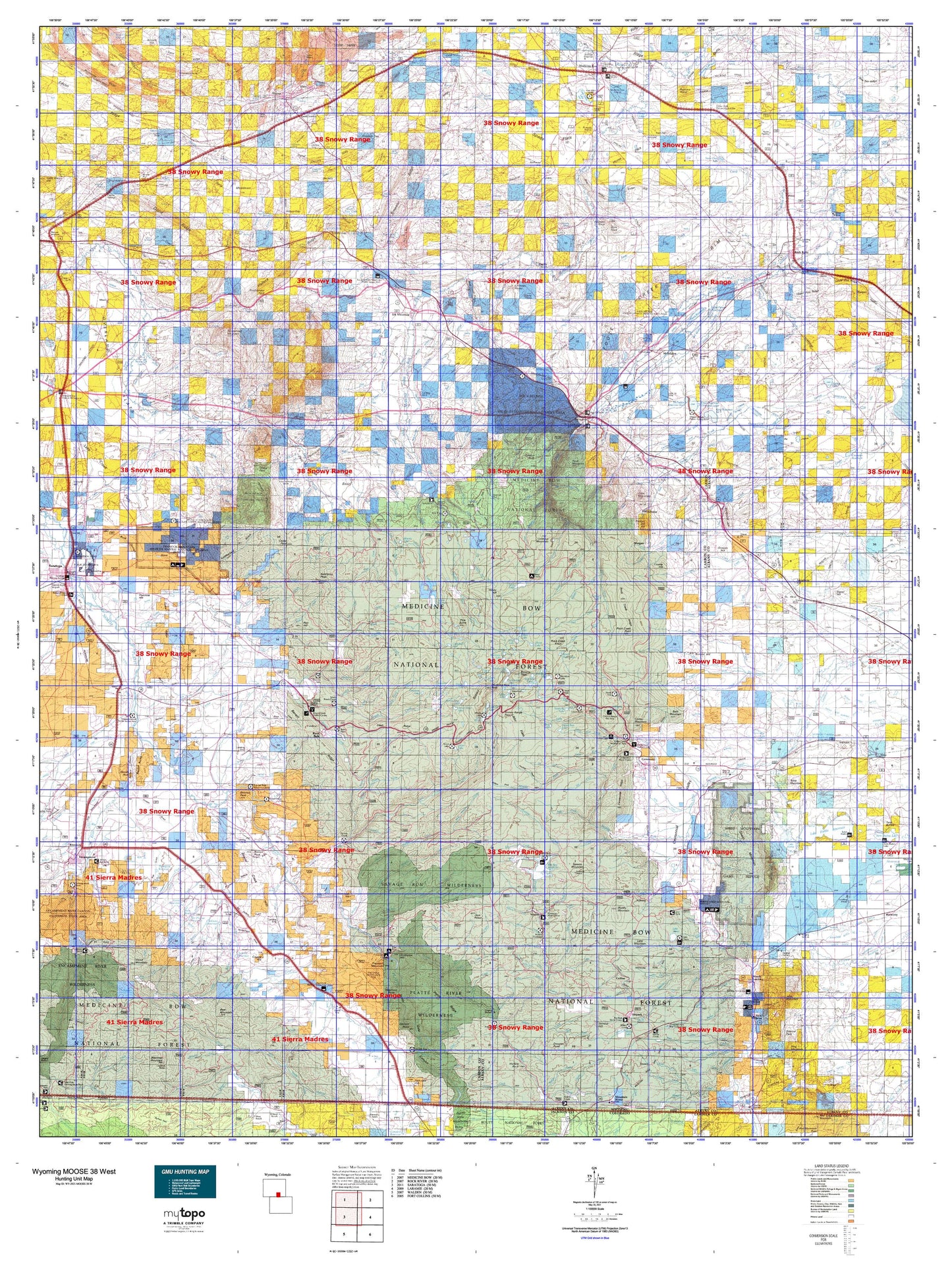 Wyoming Moose 38 West Map Image