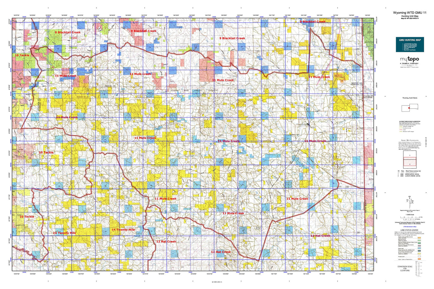Wyoming Whitetail Deer GMU 11 Map Image