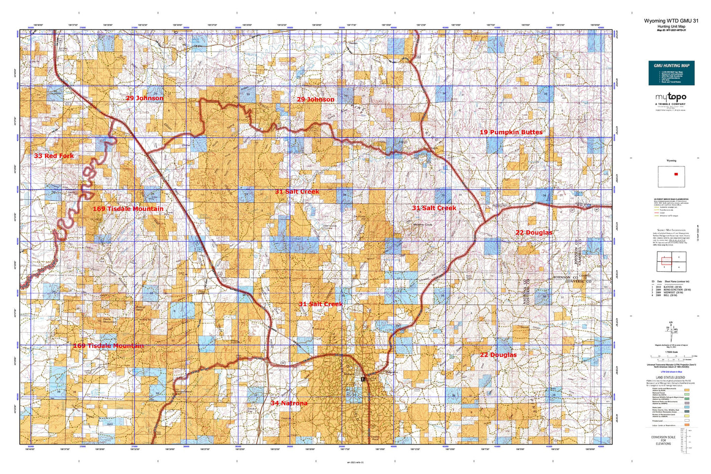Wyoming Whitetail Deer GMU 31 Map Image