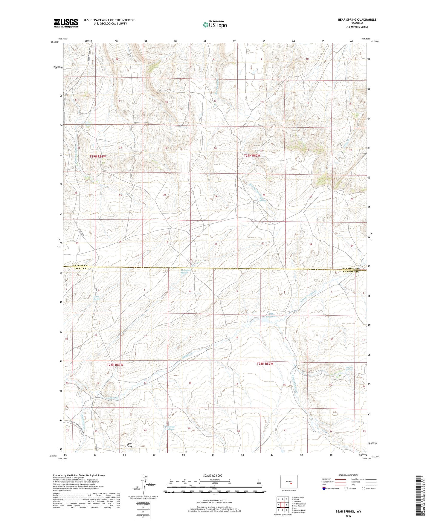 Bear Spring Wyoming US Topo Map Image