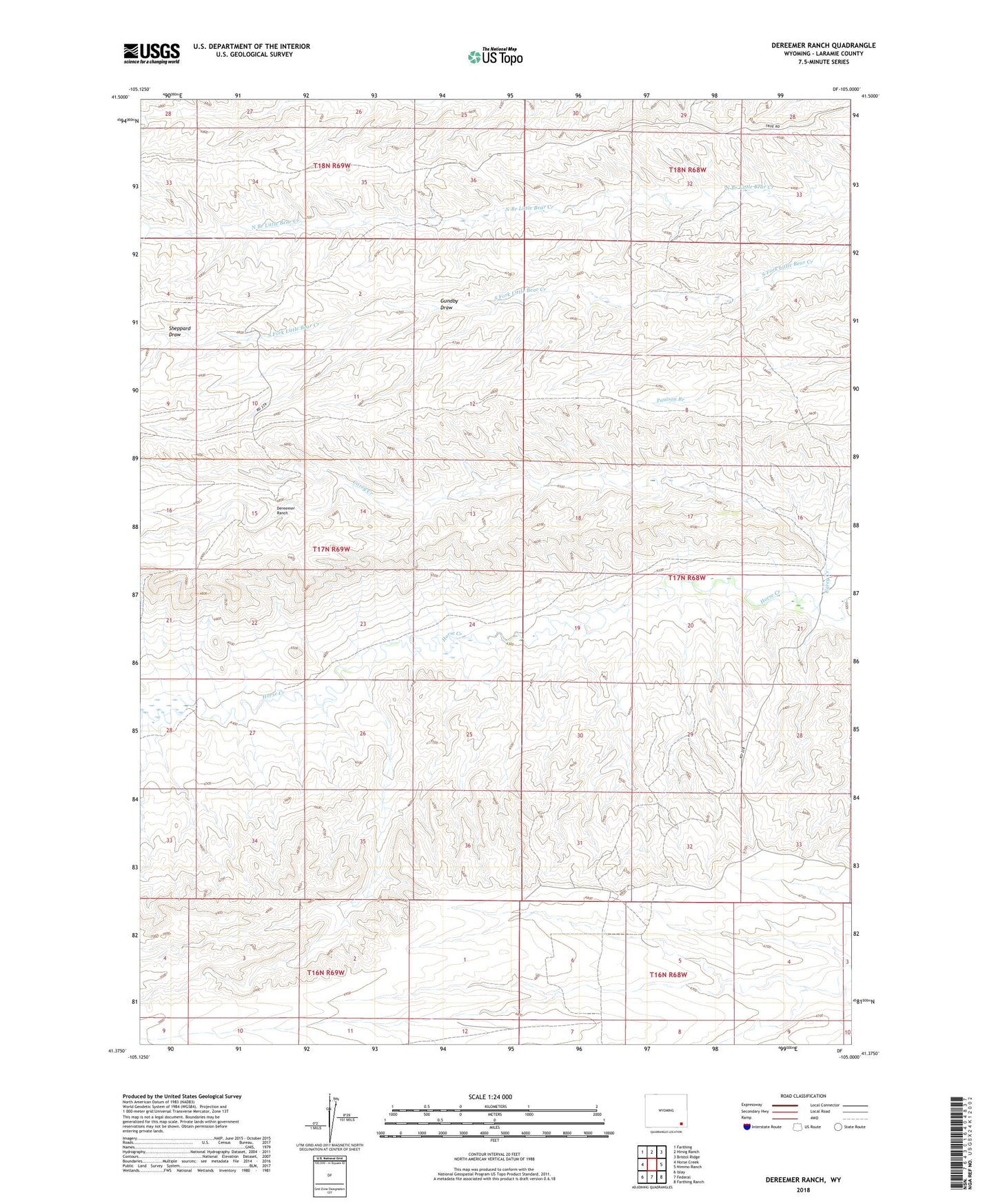Dereemer Ranch Wyoming US Topo Map Image