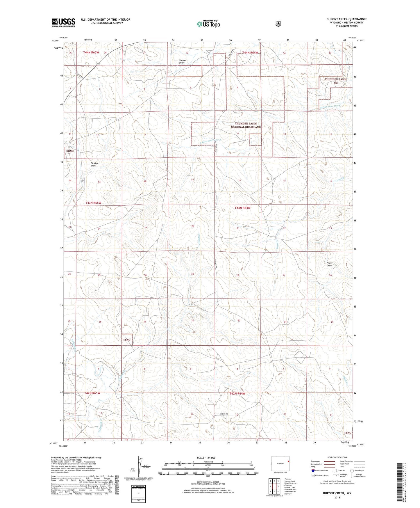 Dupont Creek Wyoming US Topo Map Image