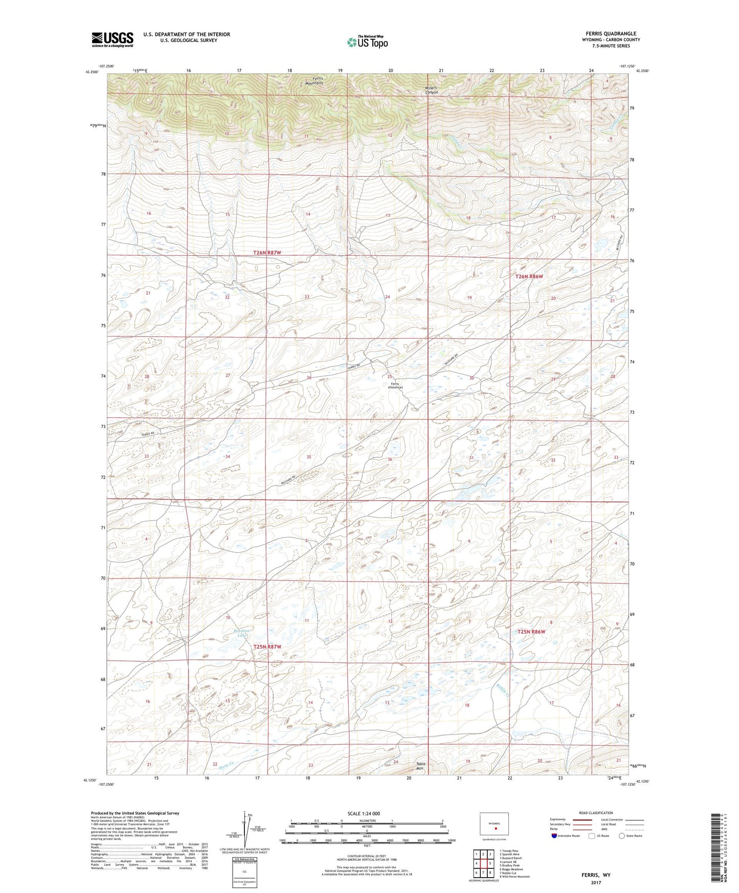 Ferris Wyoming US Topo Map Image