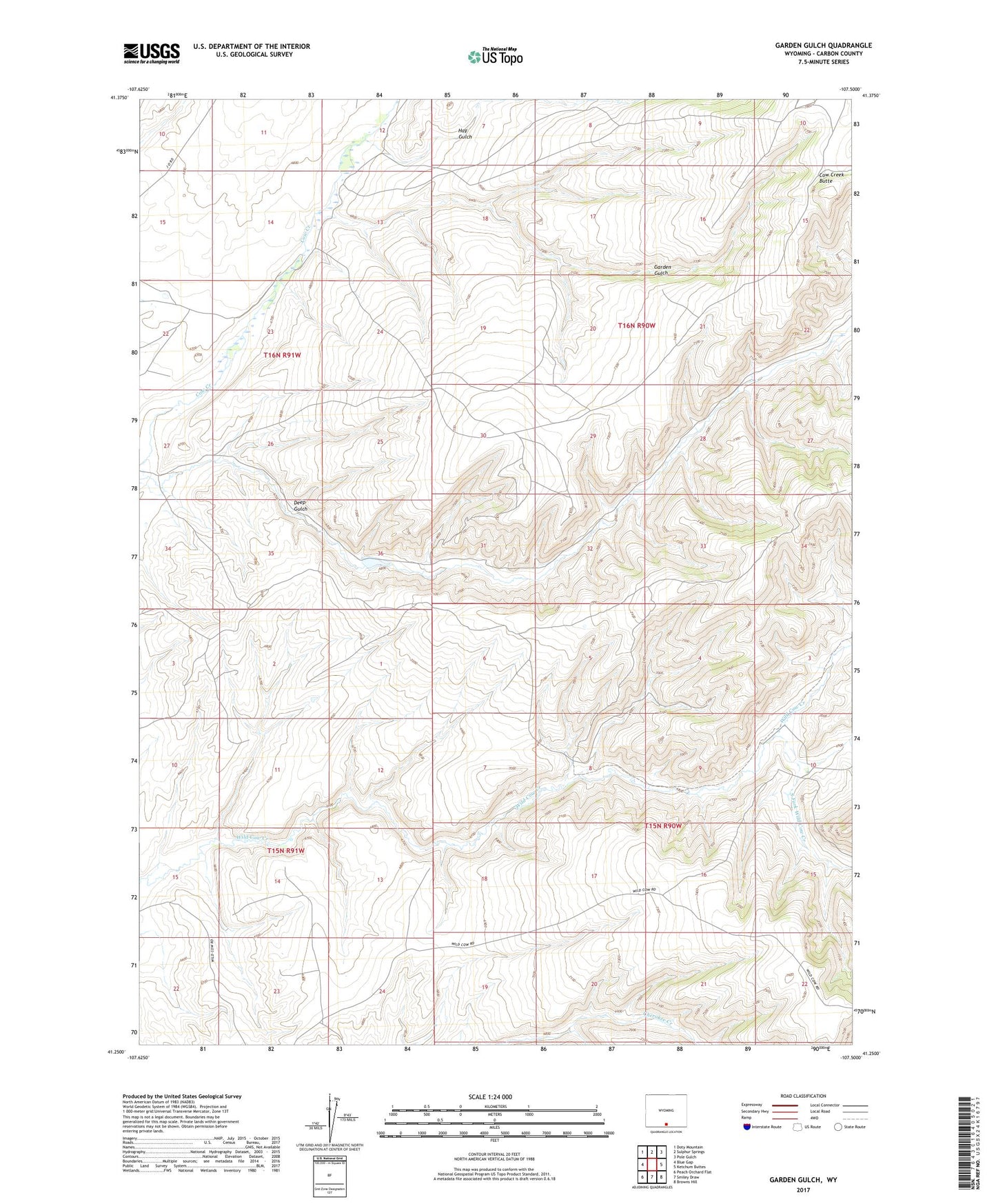 Garden Gulch Wyoming US Topo Map Image