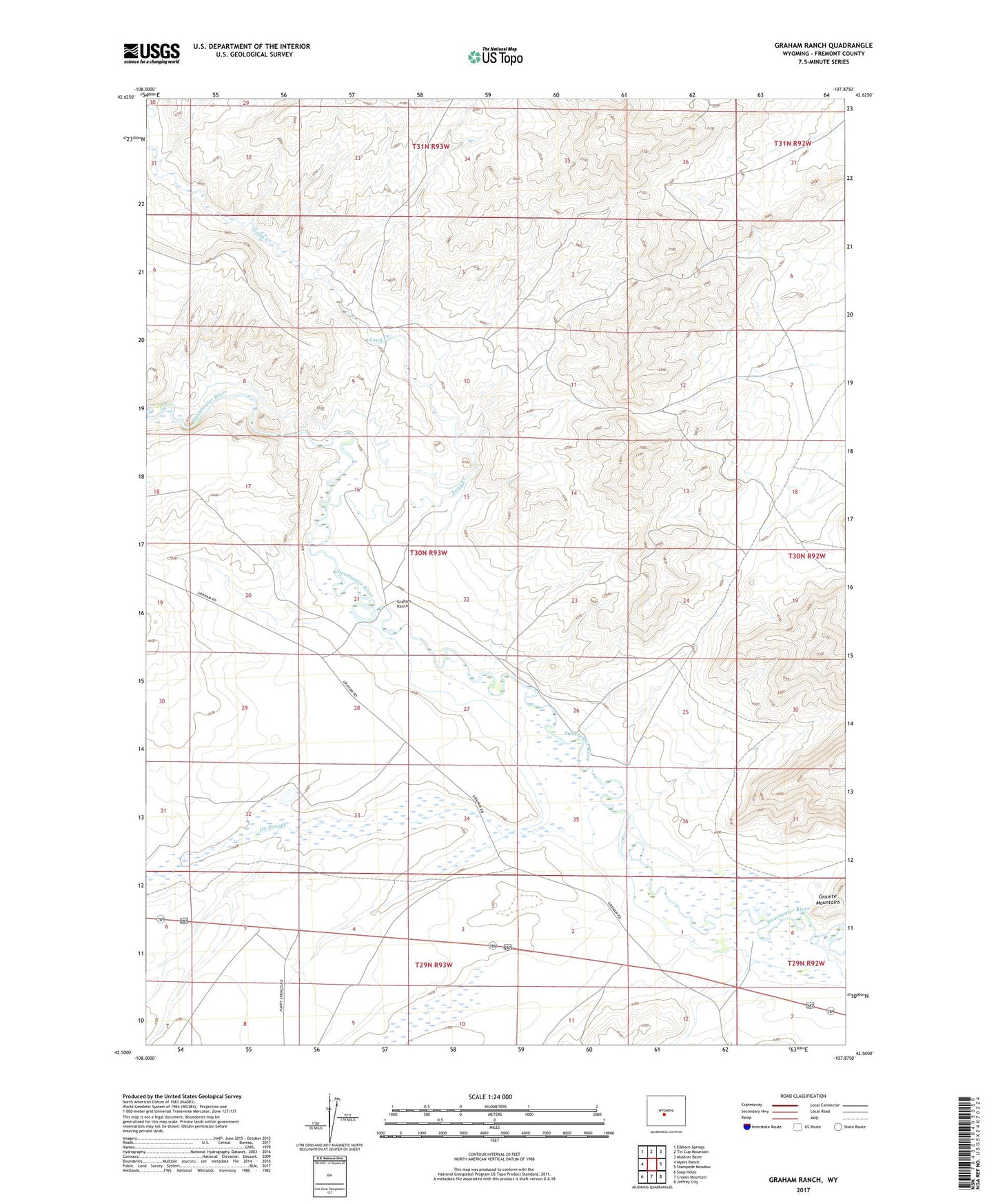 Graham Ranch Wyoming US Topo Map Image