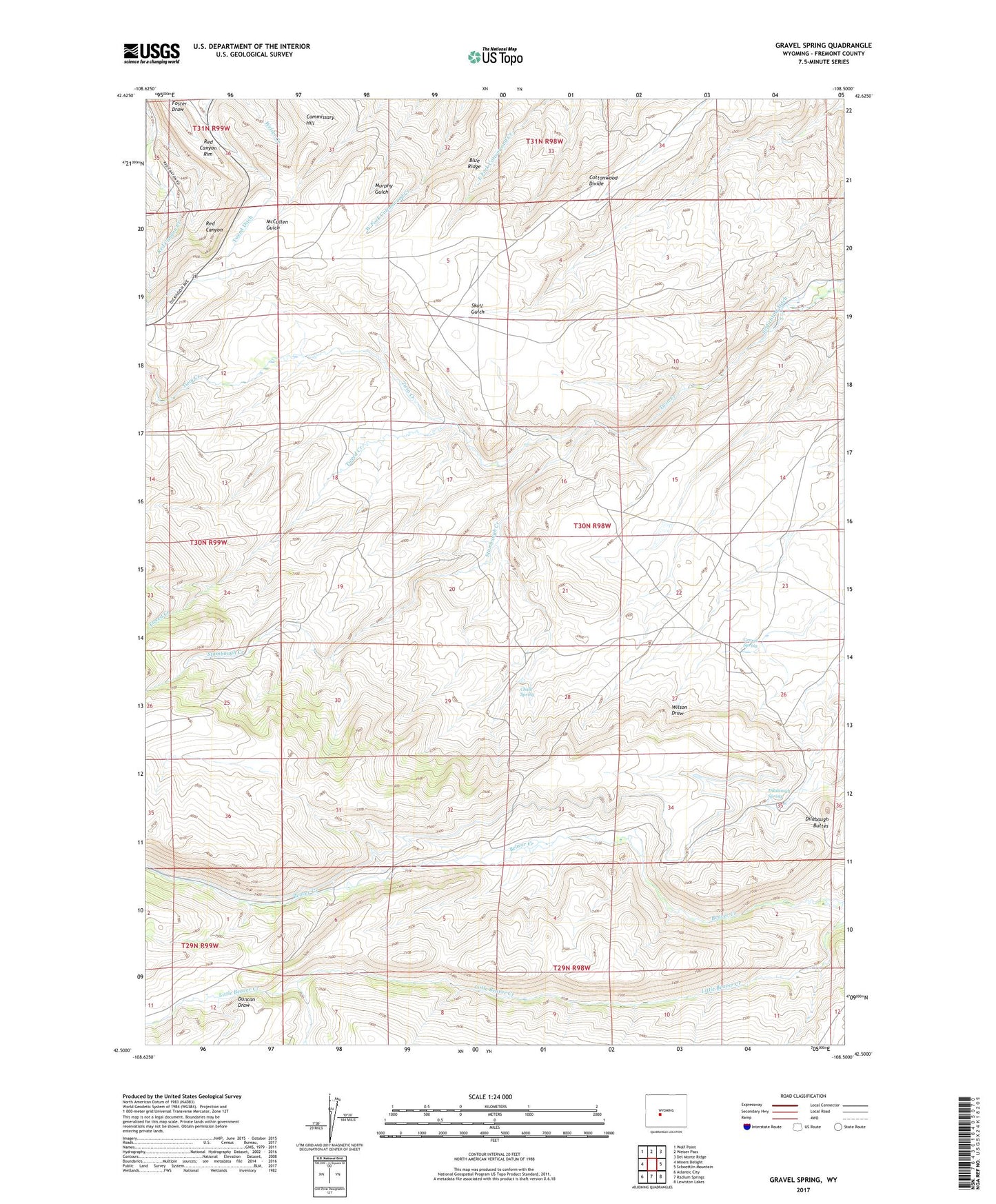 Gravel Spring Wyoming US Topo Map Image