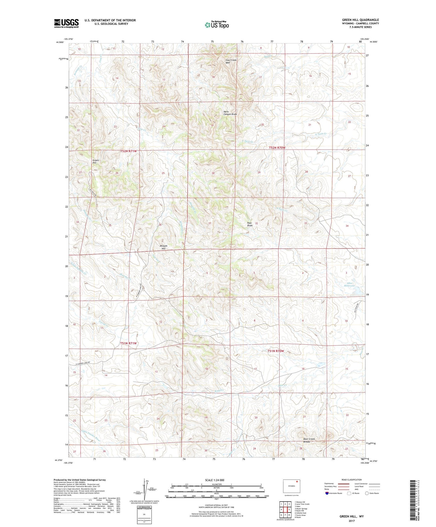 Green Hill Wyoming US Topo Map Image