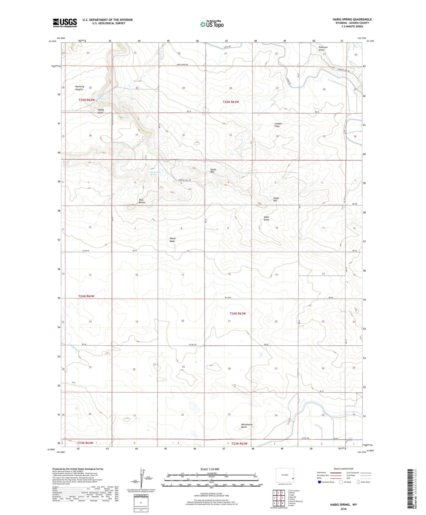 Habig Spring Wyoming US Topo Map Image