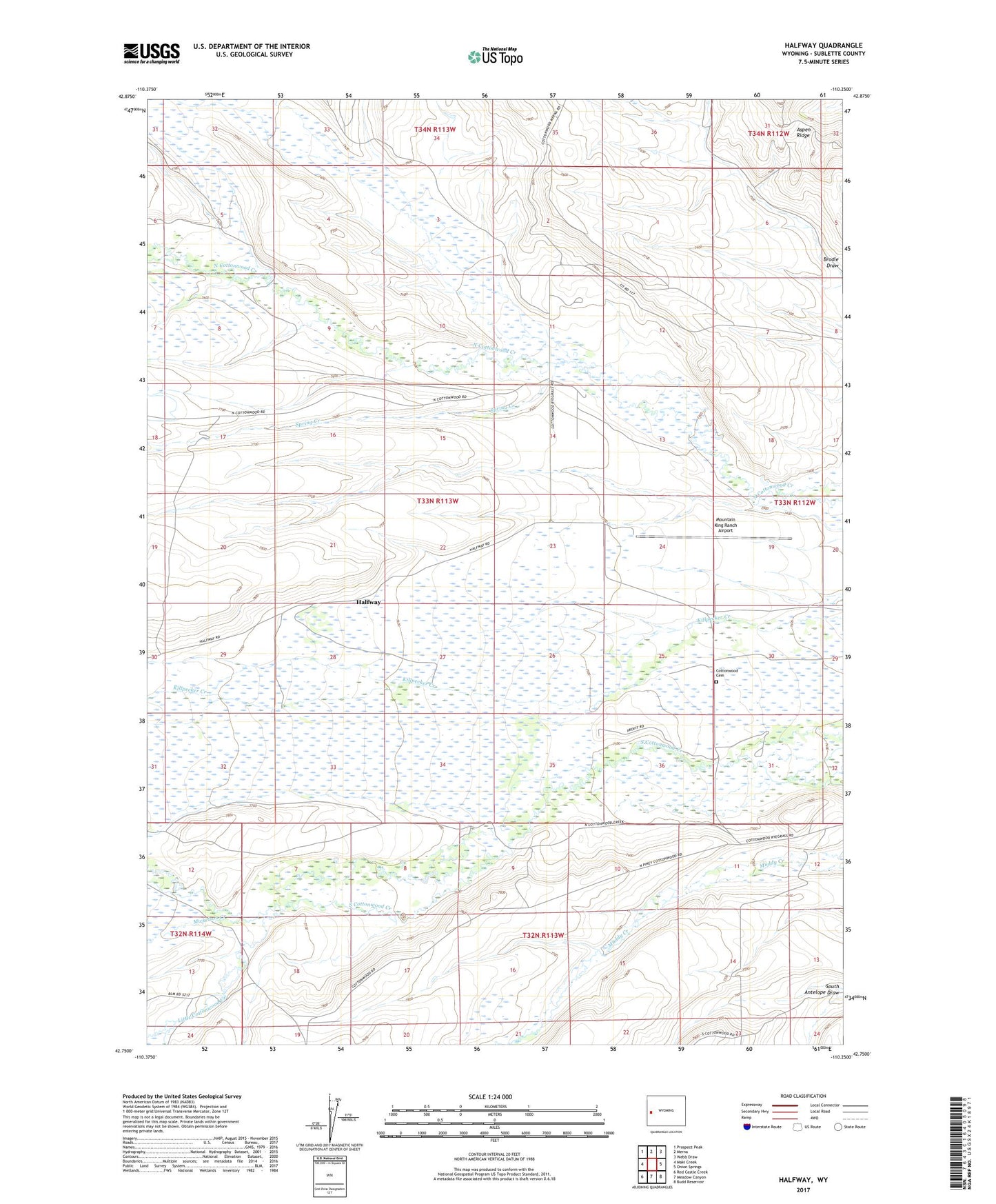 Halfway Wyoming US Topo Map Image
