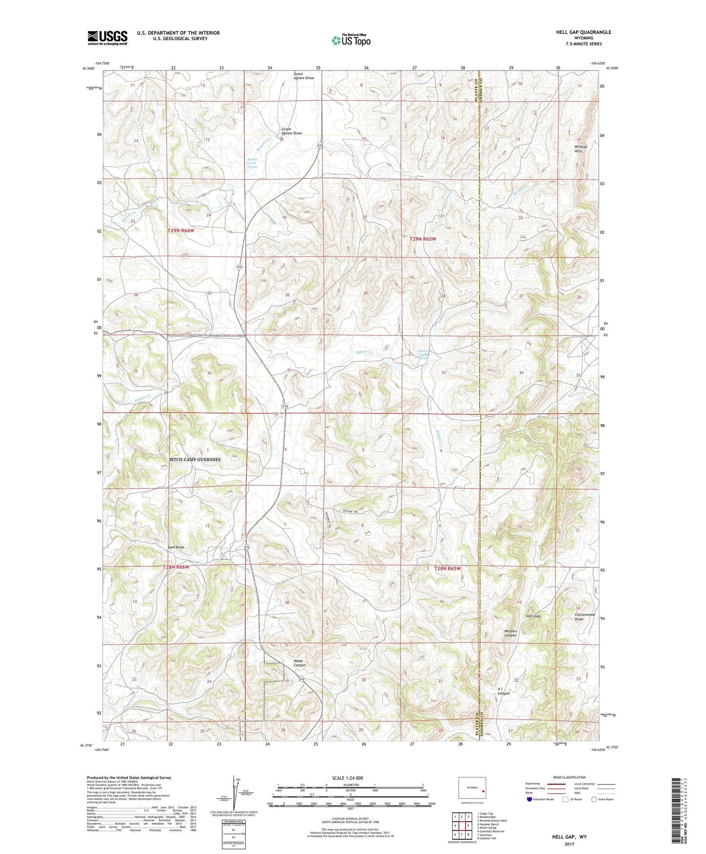 Hell Gap Wyoming US Topo Map Image