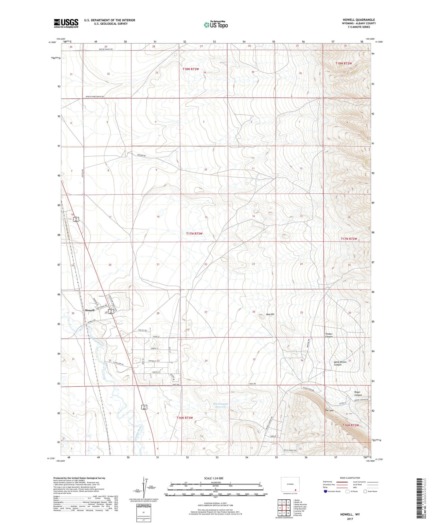 Howell Wyoming US Topo Map Image