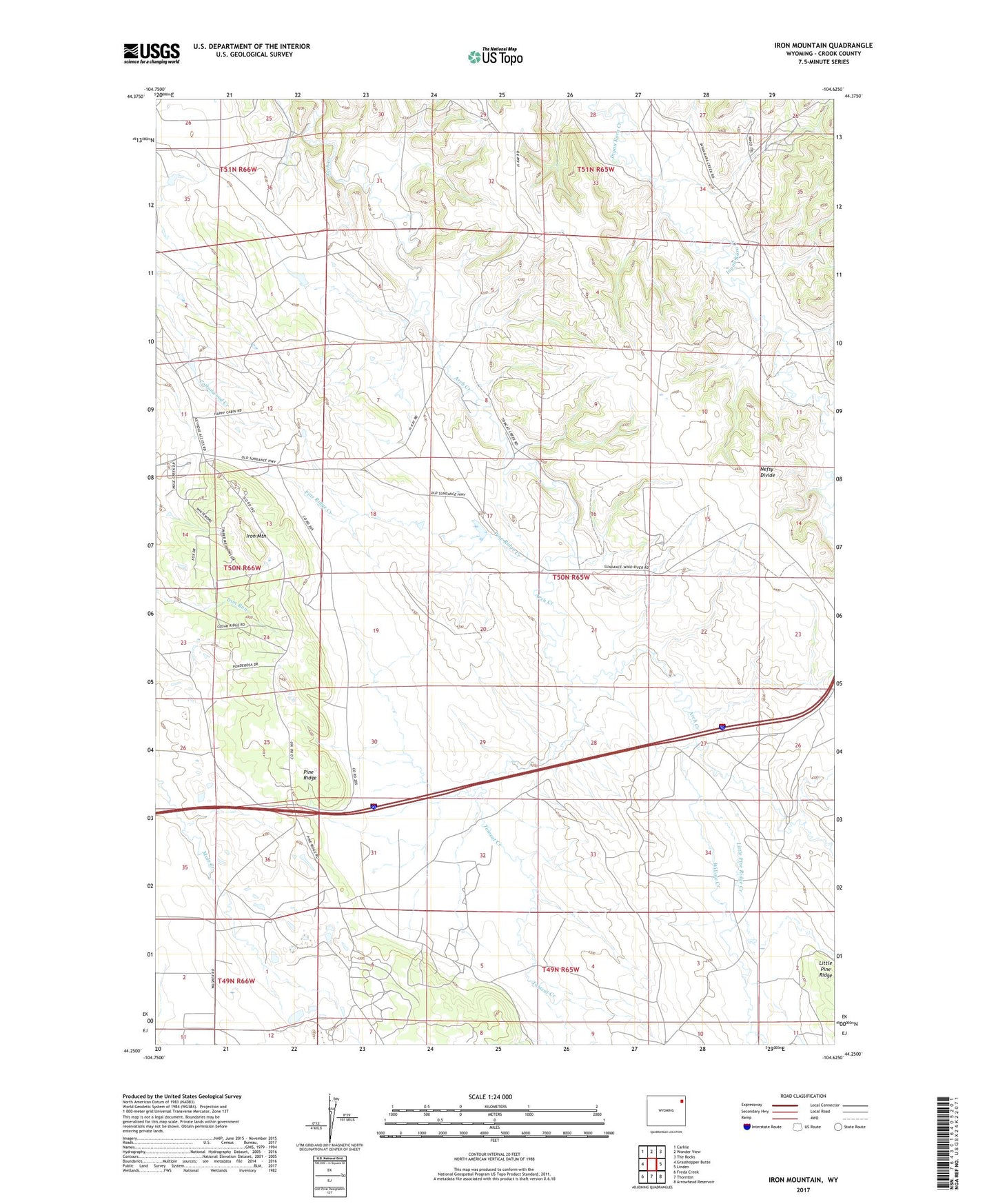 Iron Mountain Wyoming US Topo Map Image