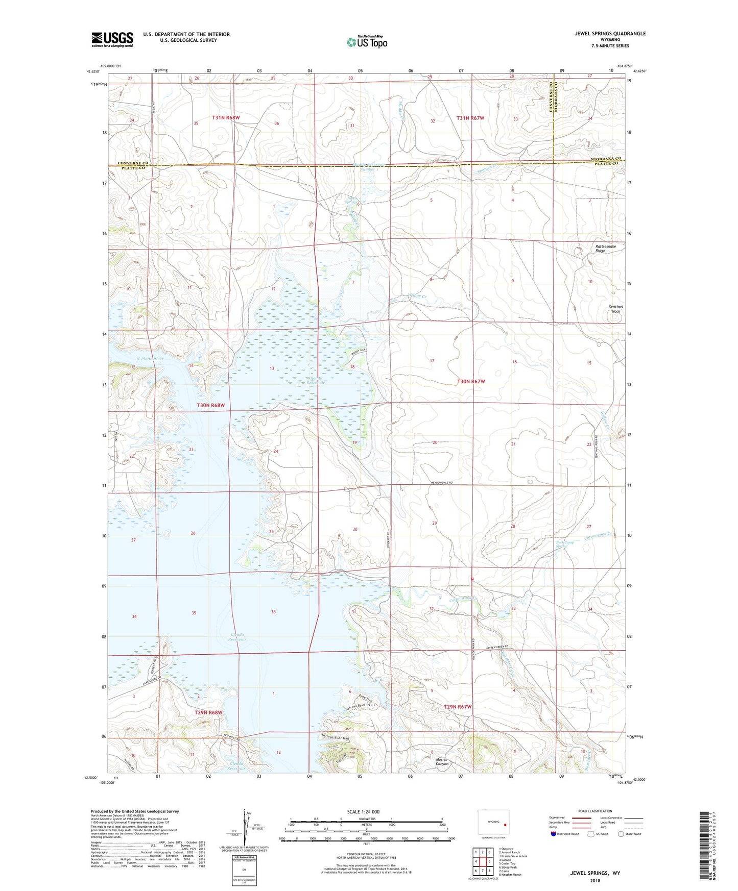 Jewel Springs Wyoming US Topo Map Image