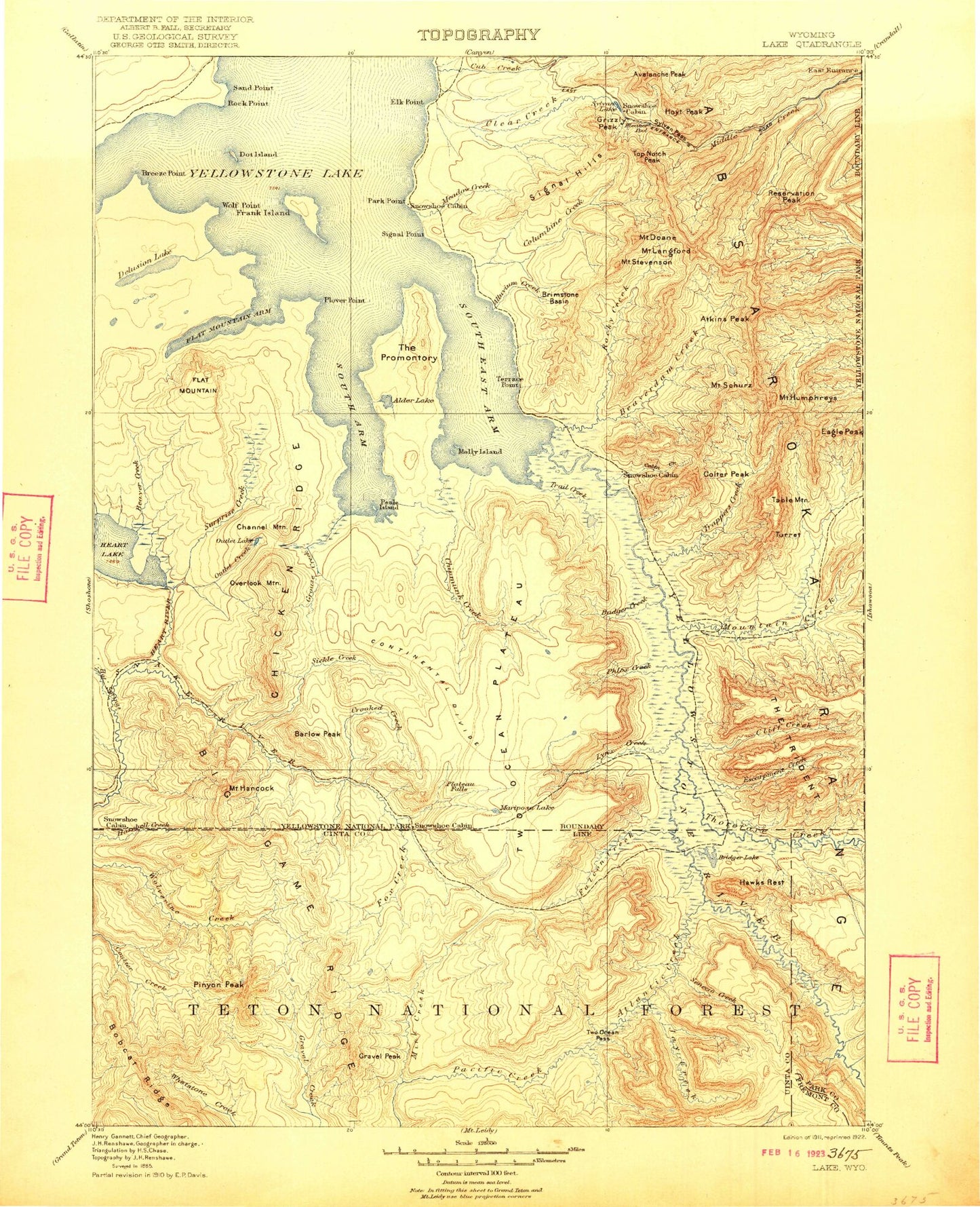 Historic 1911 Lake Wyoming 30'x30' Topo Map Image