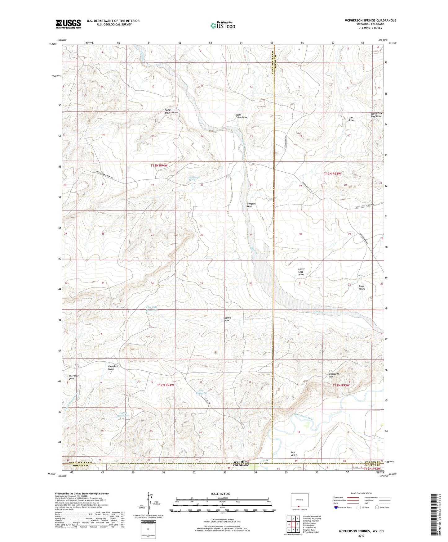 McPherson Springs Wyoming US Topo Map Image