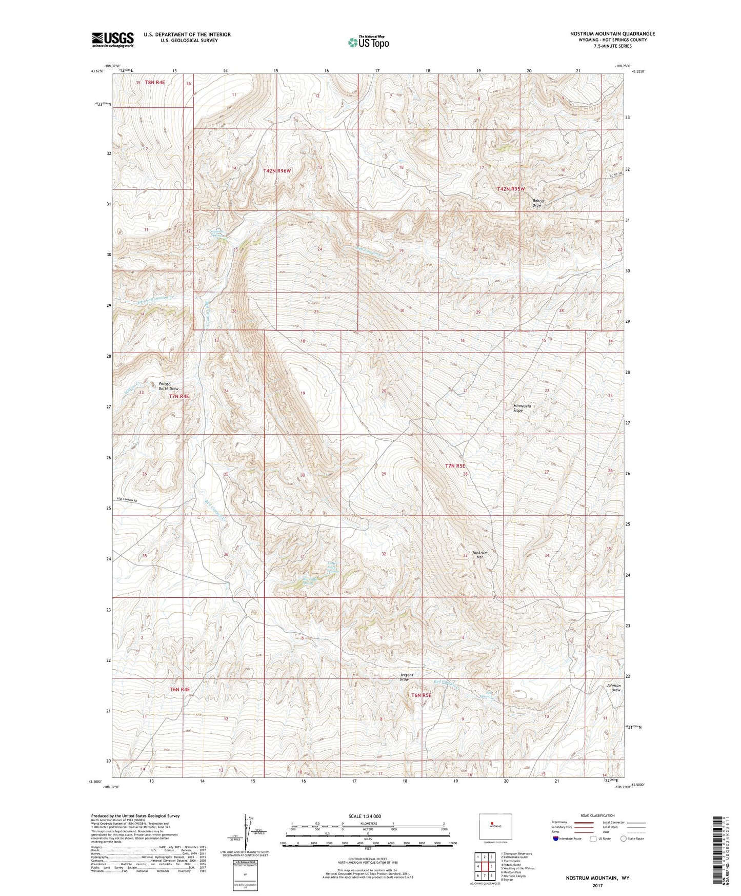 Nostrum Mountain Wyoming US Topo Map Image