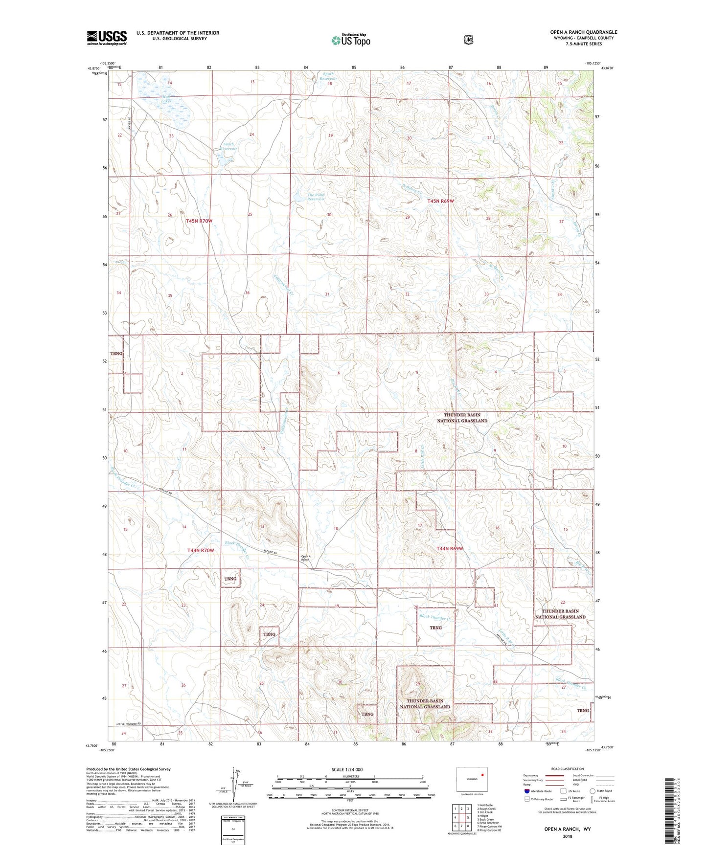 Open A Ranch Wyoming US Topo Map Image