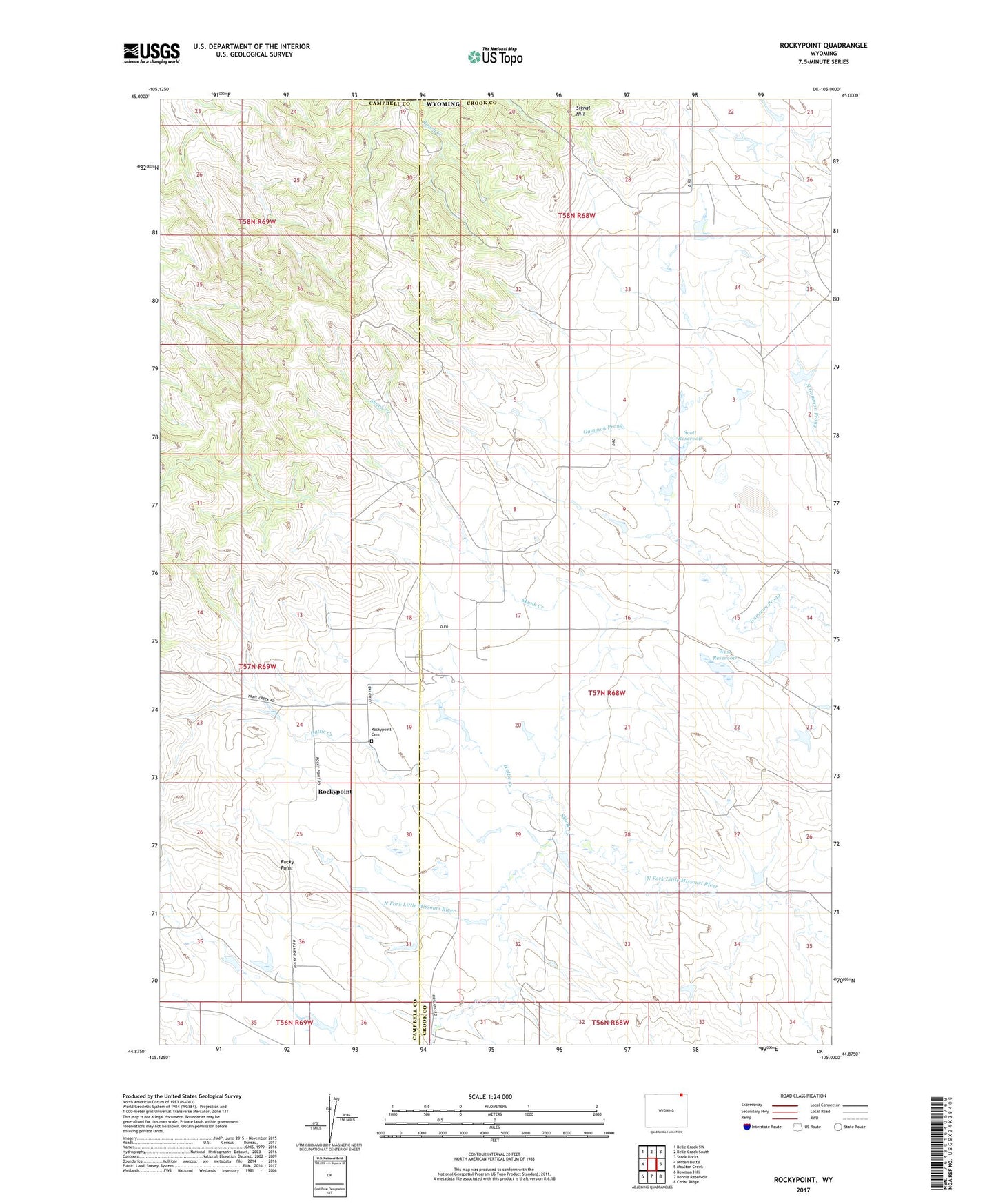 Rockypoint Wyoming US Topo Map Image