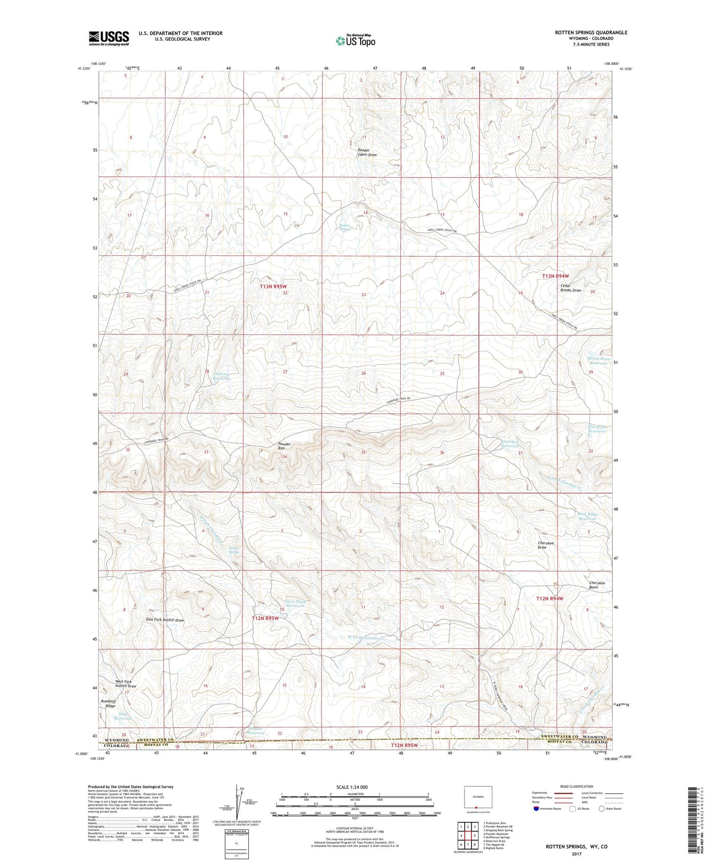 Rotten Springs Wyoming US Topo Map Image