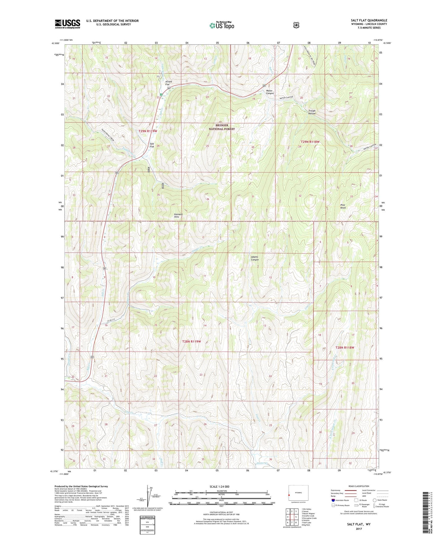 Salt Flat Wyoming US Topo Map Image