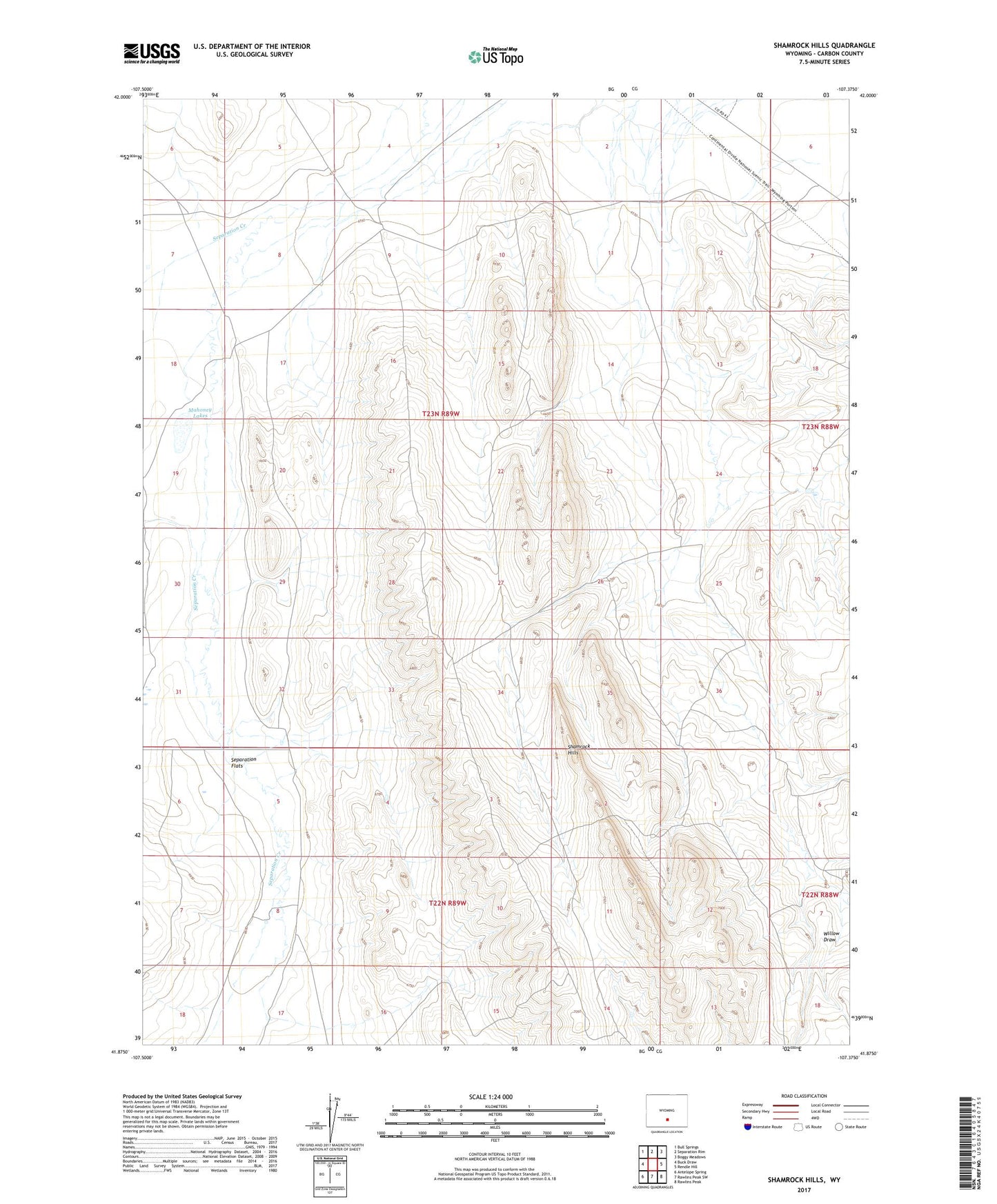 Shamrock Hills Wyoming US Topo Map Image