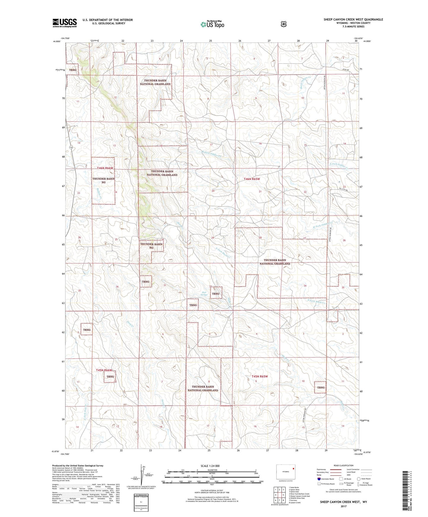 Sheep Canyon Creek West Wyoming US Topo Map Image