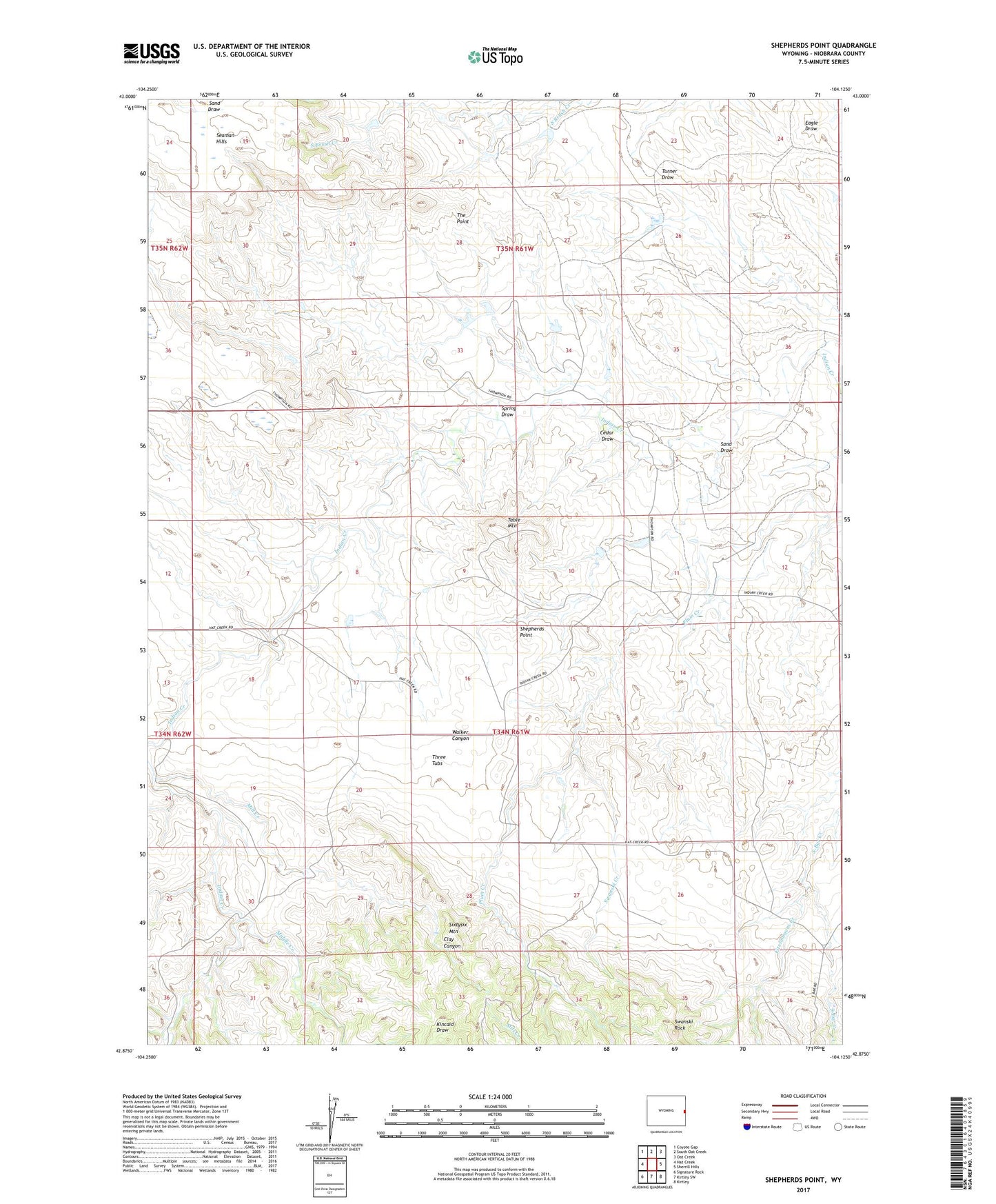 Shepherds Point Wyoming US Topo Map Image