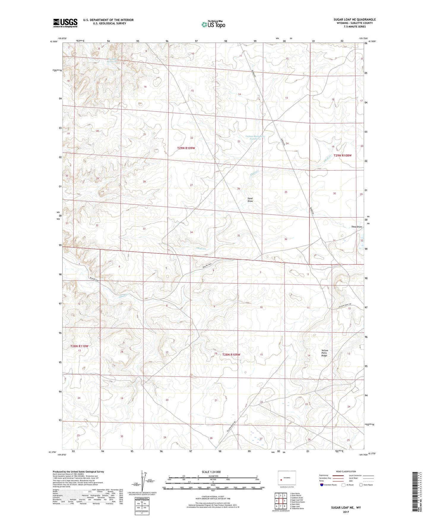 Sugar Loaf NE Wyoming US Topo Map Image