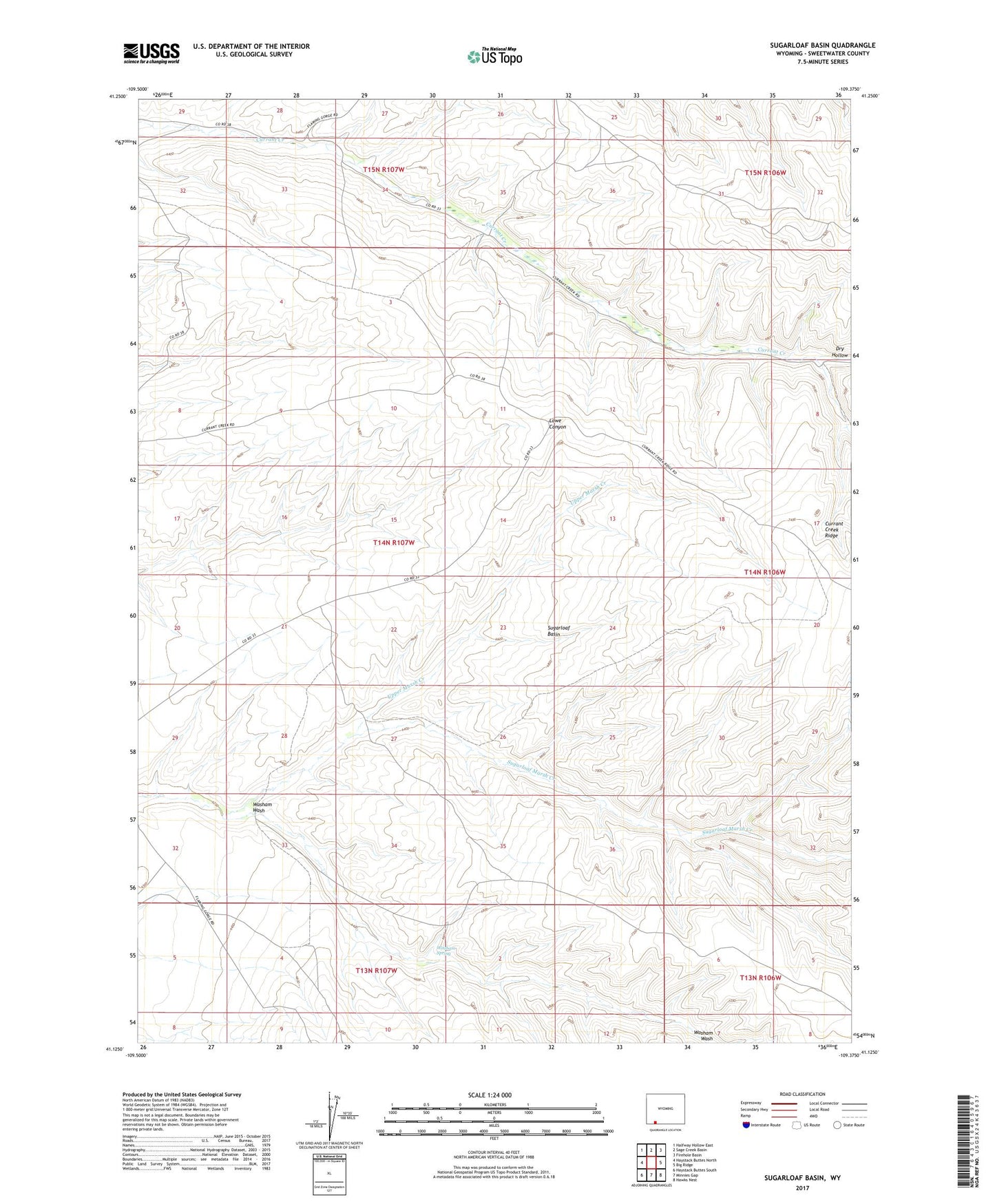 Sugarloaf Basin Wyoming US Topo Map Image