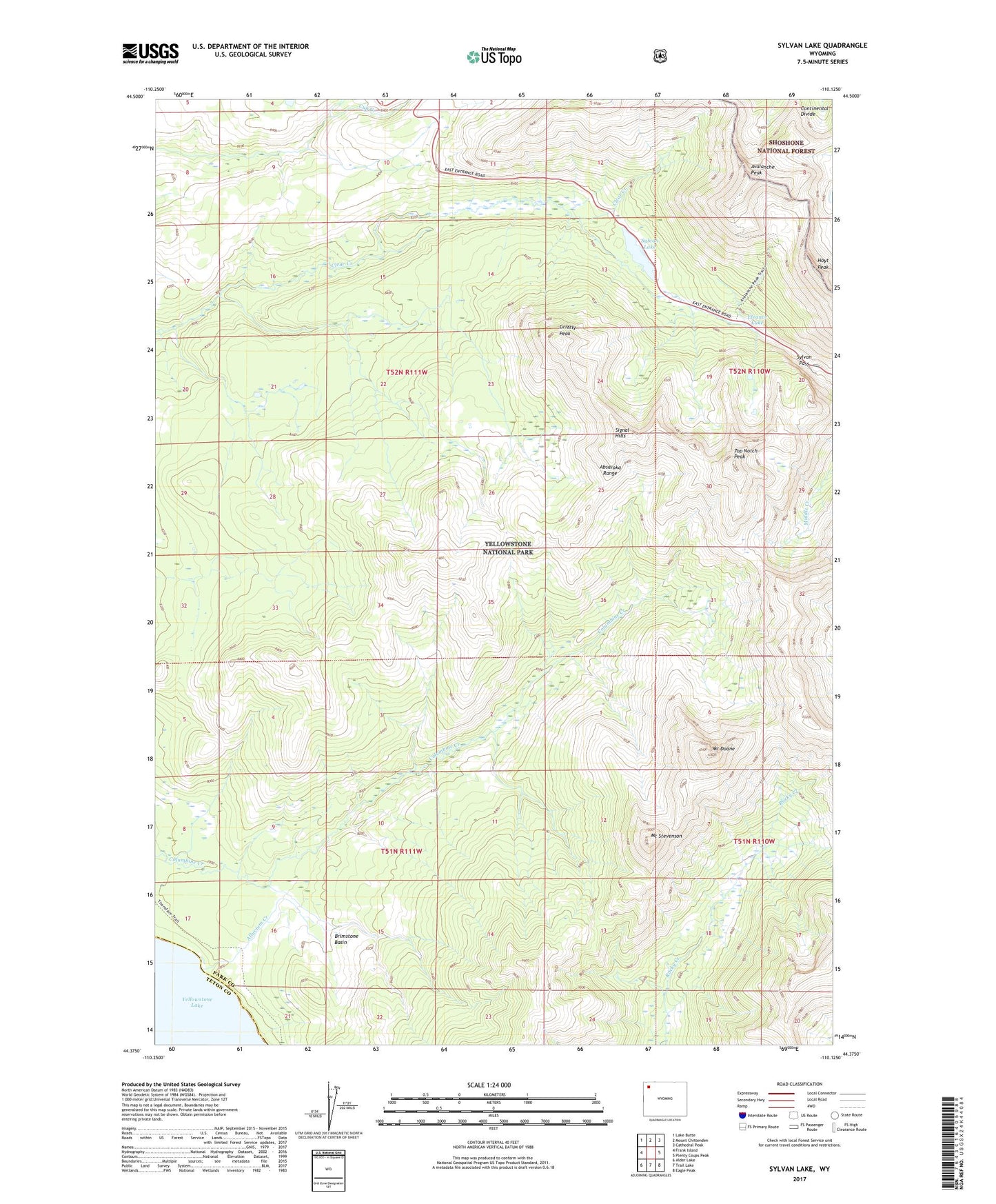 Sylvan Lake Wyoming US Topo Map Image