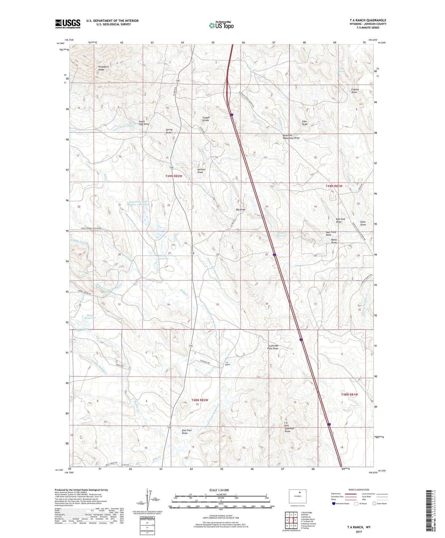 T A Ranch Wyoming US Topo Map Image