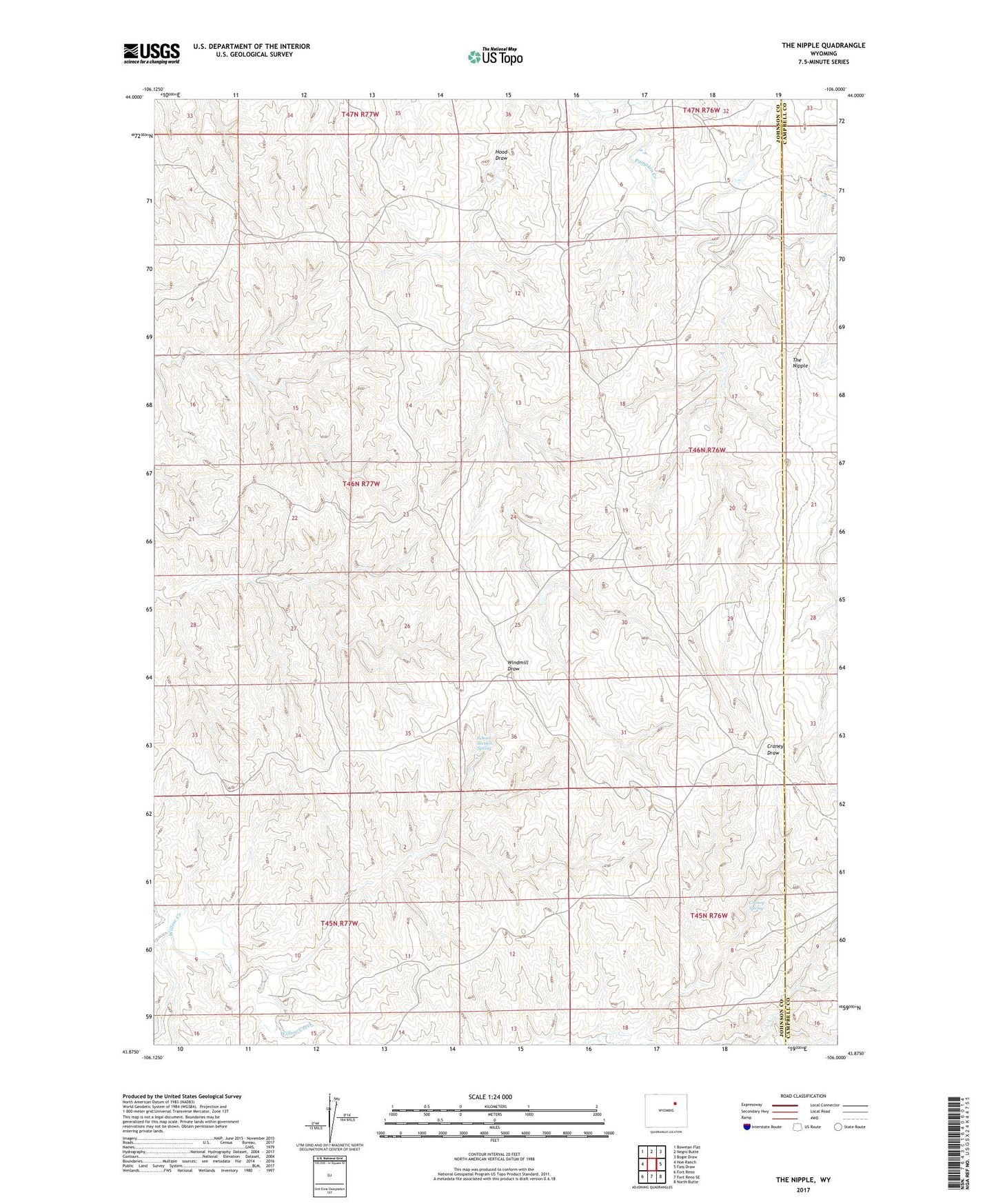 The Nipple Wyoming US Topo Map Image