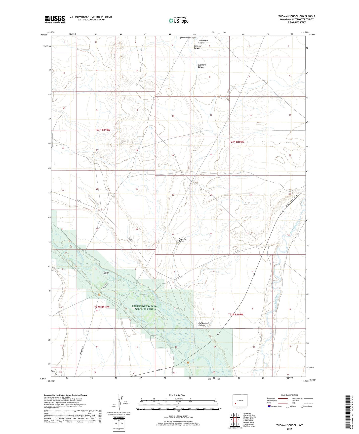 Thoman School Wyoming US Topo Map Image
