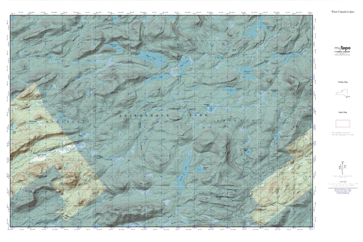 West Canada Lakes MyTopo Explorer Series Map Image