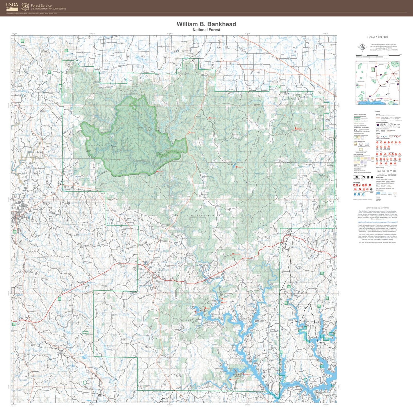 William B Bankhead National Forest Map