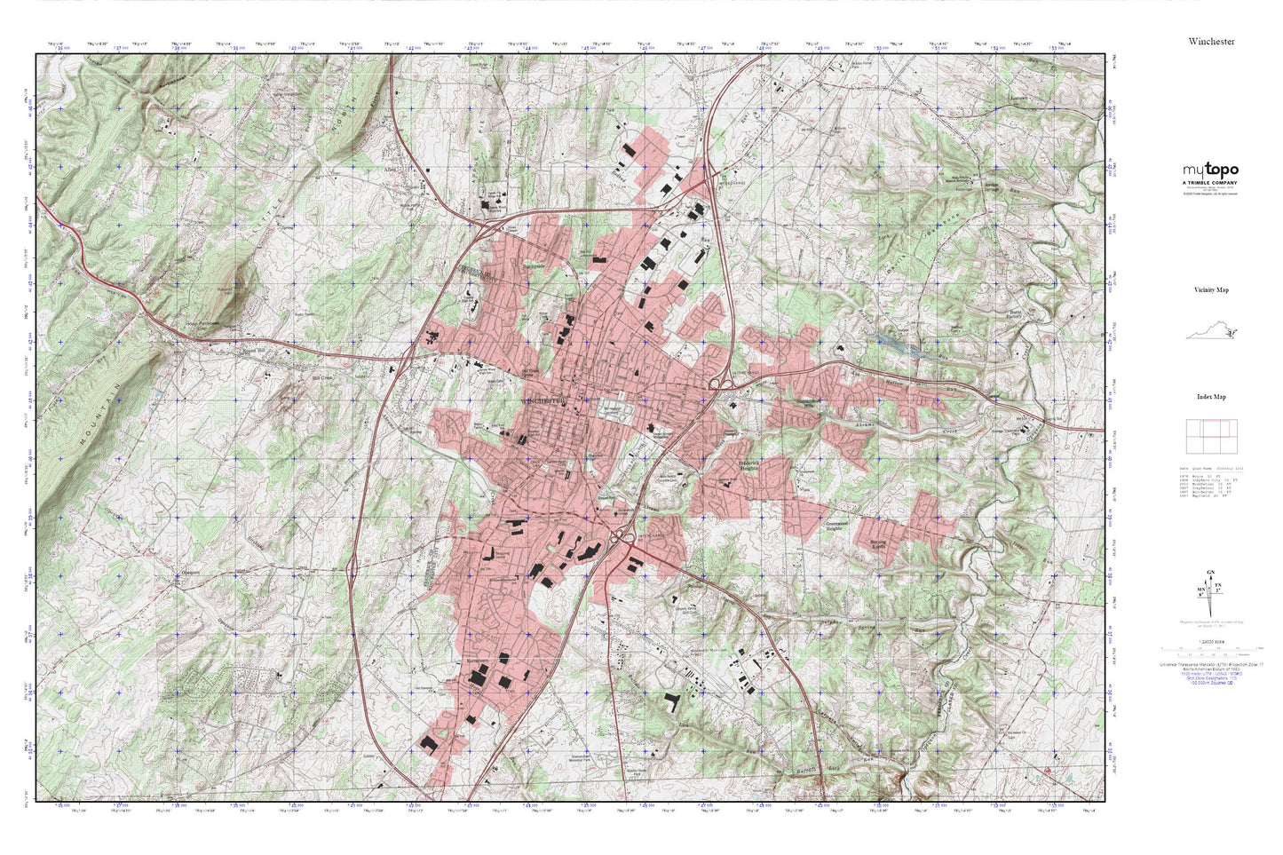 Winchester MyTopo Explorer Series Map Image