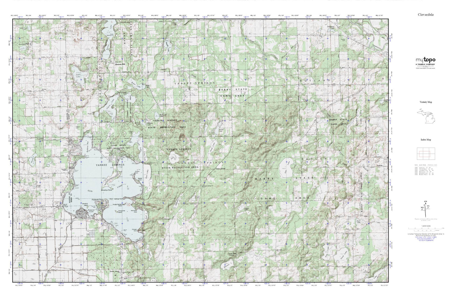 Yankee Springs MyTopo Explorer Series Map Image