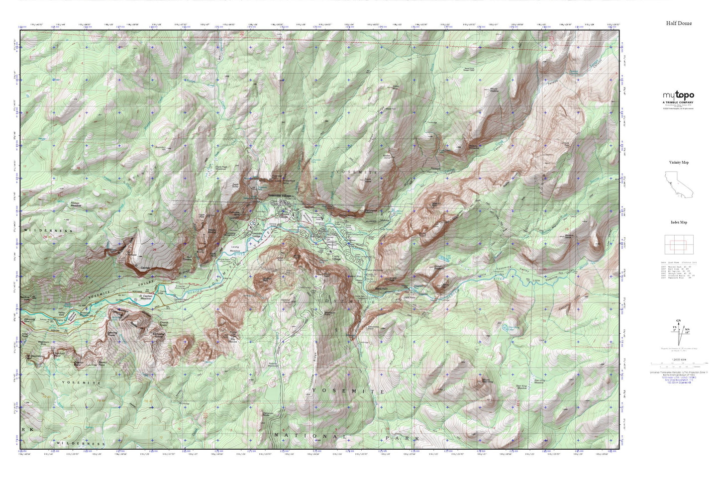 Yosemite Valley MyTopo Explorer Series Map Image